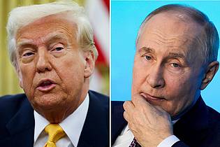 Pavel Bednyakov/AP/Pool via AP/dpa | Putin und Trump wollen wieder am Telefon miteinander sprechen. (Archivbild)