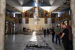 Moawia Atrash/dpa | Im Juni wurde ein Selbstmordanschlag auf eine Kirche in Syrien verübt. (Archivfoto)