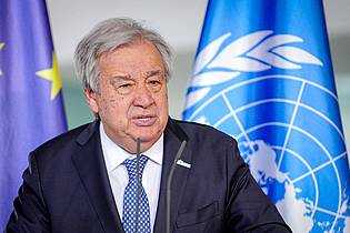 Kay Nietfeld/dpa | UN-Generalsekretär Guterres hat die Zahl der getöteten Palästinenser als beispiellos in der jüngeren Geschichte bezeichnet. (Archivbild)