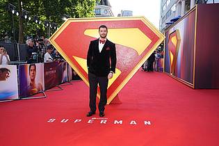 Lucy North/PA Wire/dpa | David Corenswet nimmt an einer «Superman»-Fan-Veranstaltung im Cineworld Leicester Square teil.