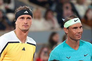 Frank Molter/dpa | Arbeiten sie bald zusammen? Alexander Zverev (l) und Rafael Nadal.