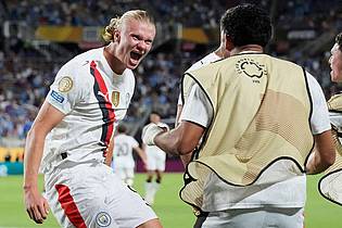 John Raoux/AP/dpa | Da jubelte Erling Haaland noch nach seinem 2:2.