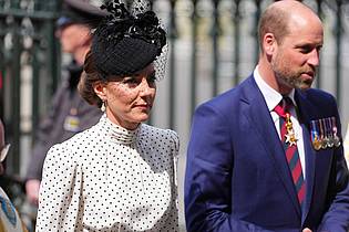 Kirsty Wigglesworth/AP/dpa | Prinzessin Kate und Prinz William sind beim Staatsbesuch von Frankreichs Präsident Emmanuel Macron und seiner Frau Brigitte dabei. (Archivfoto)